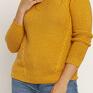 bluzka z dzianiny raglanowy sweterek - swe251 żółty mkm swetry sweter z długim rękawem