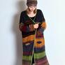 swetry: multicolors sweter boho style kardigan na drutach