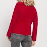 sweter z delikatną stójką, swe175 czerwony modny
