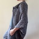 Melanżowy kardigan w kształcie kokonu z bawełny 100% - handmade Anna Damzyn
