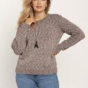 Melanżowy sweter - SWE244 różowy - melanż MKM