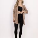 Płaszcz z rolowanym kołnierzem - PA022 mocca MKM