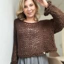 Sweter CoCo wełna ręcznie robiony brązowy handmade