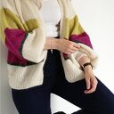 Kardigan Miu - amarant z żłótym