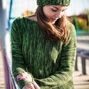 Zielony melanżowy sweter