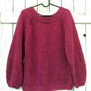 Klasyczny sweter, reglanowy rękaw - ciemna fuksja