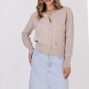 Klasyczny kardigan - SWE317 beż MKM