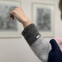 Sweter wełniany w pasy Trios - cztery kolory, rękodzieło 100% wełny (S/M)