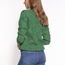 Zielona ażurowa dzianinowa bluza MKM SWE266 - ręcznie robiona