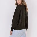 Sweter w warkoczowy wzór SWE323 - zielony MKM