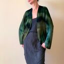 Sweter/bolerko z wełny merino w zieleniach