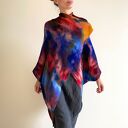 Kardigan kokon z wełny merino - ręcznie barwiony one size (unikat)