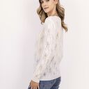 Sweter ażurowy warkocze - SWE342 ecru MKM