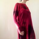Ognisty wełniany sweter-tunika - ręcznie barwiony oversize (one size)