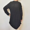 Czarny sweter asymetryczny - elegancki kardigan handmade z boucle, AleksandraB