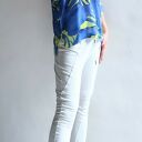 Sweter damski oversize w liście - letni kardigan w serek