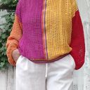 Szydełkowy kolorowy sweterek - Kolory tęczy