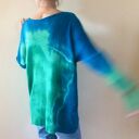 Wełniany sweter oversize turkus - szmaragd, ręcznie barwiony (one size)