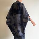 Kardigan z wełny merino niebieski i grafit - ręcznie barwiony oversize