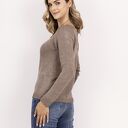 Sweterek/longsleeve z dekoltem w łódkę - SWE298 mocca MKM
