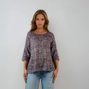 Sweter czekoladowe zygzaki, elegancki kardigan damski