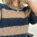 Sweter Sofy alpaka wełna ręcznie robiony granat brąz handmade