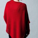 Sweter-ponczo Hermina - bawełniana narzutka damska oversize z rękawami