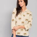 Sweter z tkaniny bawełnianej z oryginalnym nadrukiem