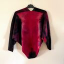 Sweter bolerko z wełny merino red&black - ręcznie barwiony kardigan S/M