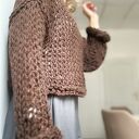 Sweter CoCo wełna ręcznie robiony brązowy handmade