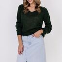 Swetrowa bluzka - SWE320 ciemny zielony MKM