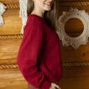 Sweter Red Tea - ręcznie wykonany sweter w melanżowej czerwieni