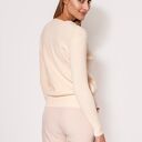 Cienki i ciepły sweter w serek - SWE243 łosoś MKM