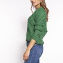 Zielona ażurowa dzianinowa bluza MKM SWE266 - ręcznie robiona