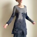 Dzianinowa tunika szarość&grafit