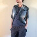 Ręcznie barwiony lniany fraczek