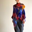 Kardigan kokon z wełny merino - ręcznie barwiony one size (unikat)