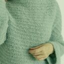 Sweter Kukoma z półgolfem - ręcznie robiony z alpaki, lekki pod płaszcz