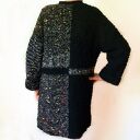 Sweter kardigan elegancki asymetryczny handmade robiony na drutach