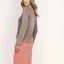 Cienki sweterek z rozszerzonymi rękawami - SWE346 mocca MKM