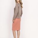 Cienki sweterek z rozszerzonymi rękawami - SWE346 mocca MKM