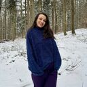 Sweter Pluszak Otulacz - granatowy z połyskującą nitką