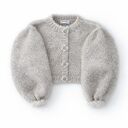 Kardigan Fleur marcepan kwiaty koronki falbanki ozdobne guziki