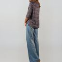 Sweter czekoladowe zygzaki, elegancki kardigan damski