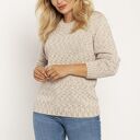 Melanżowy sweter SWE244 beżowy melanż MKM