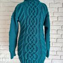 Gruby, mięsisty kardigan handmade w kolorze petrol