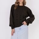 Sweter w warkoczowy wzór - SWE323 zielony MKM