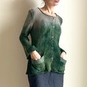 sweter rozpinany taupe&zielenie