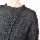 Czarny sweter asymetryczny - elegancki kardigan handmade z boucle, AleksandraB