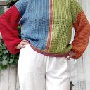 Szydełkowy kolorowy sweterek - Kolory tęczy